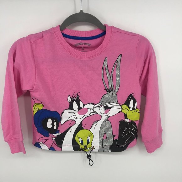 Looney Tunes Pink Crop Top Juniors Small - Picture 2 of 7